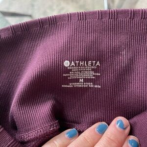 Athleta Plum Ribbed Knit Top
